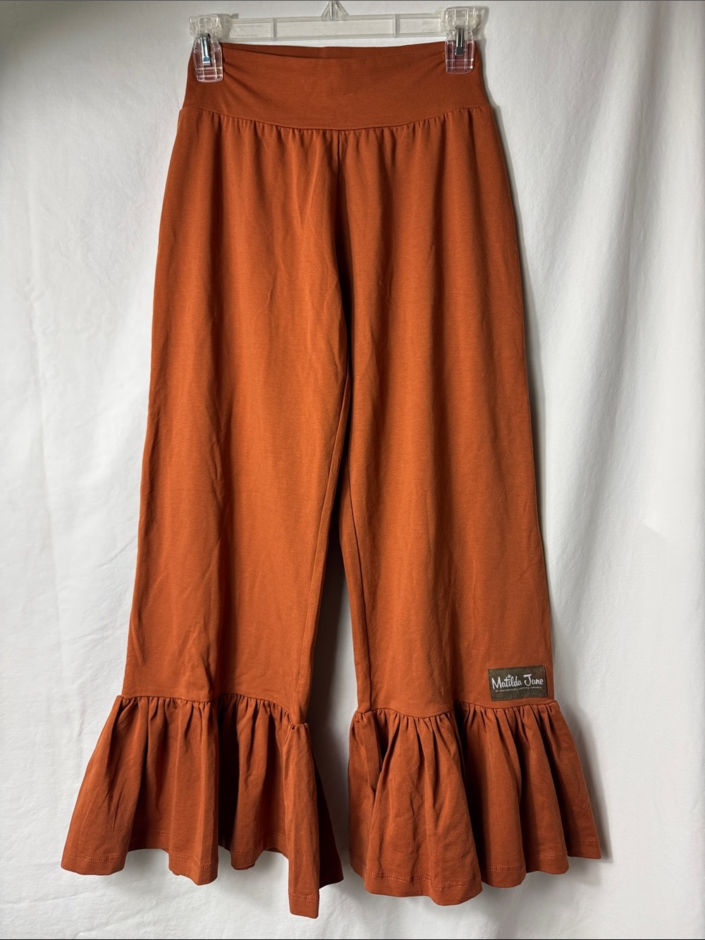 Matilda Jane Burnt Orange Ruffle-Hem Wide Leg Pants